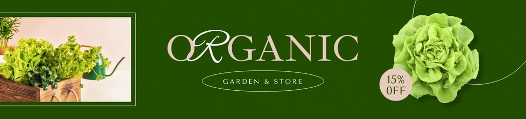 Garden Store Services Offer with Green Plants Ebay Store Billboard Design Template