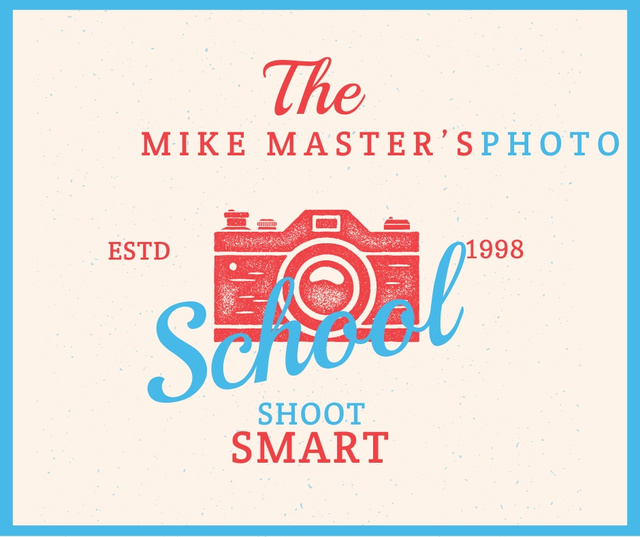 Designvorlage Photo School Ad Stamp of Camera für Facebook