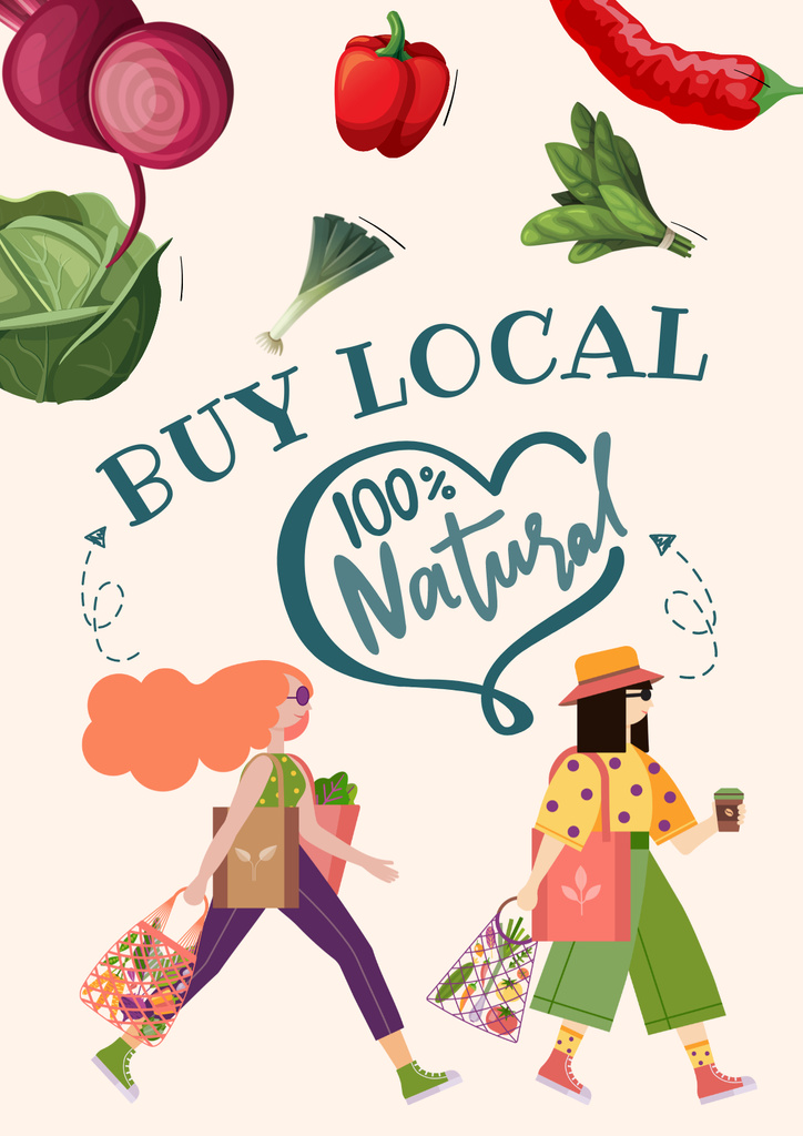 Ontwerpsjabloon van Poster van Local Grocery Shop Promotion