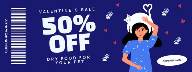 Sale Pet Supplies on Valentine's Day Couponデザインテンプレート