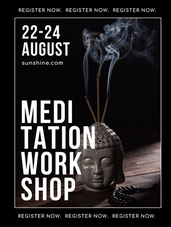 Meditation Event Announcement with Aroma Sticks Poster 36x48inデザインテンプレート