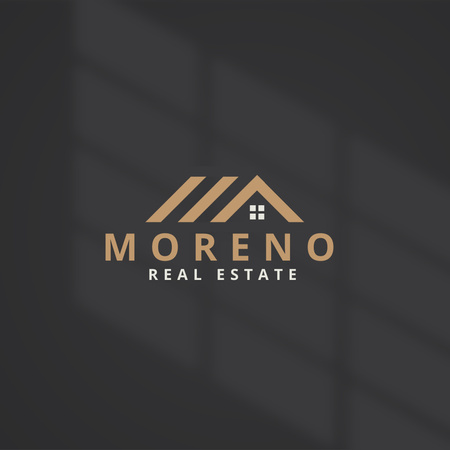 Emblem of Real Estate on Grey Logo Design Template