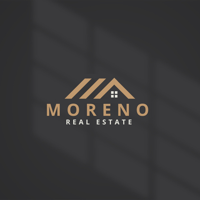 Plantilla de diseño de Emblem of Real Estate on Grey Logo 