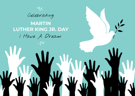 Designvorlage Martin Luther King day card für Postcard