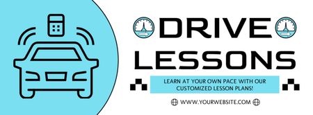 Customized Auto Driving Lessons At School Facebook cover Design Template