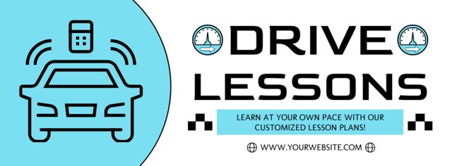 Template di design Customized Auto Driving Lessons At School Facebook cover