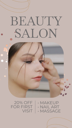 Beauty Salon With Several Services And Discount Instagram Video Story tervezősablon