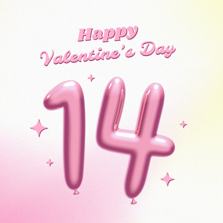 Ontwerpsjabloon van Instagram van Cute Valentine's Day Holiday Greeting