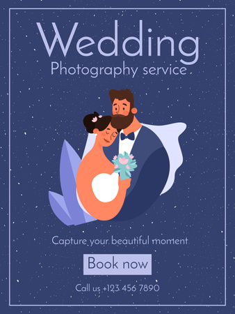 serviços de fotografia de casamento Poster US Modelo de Design
