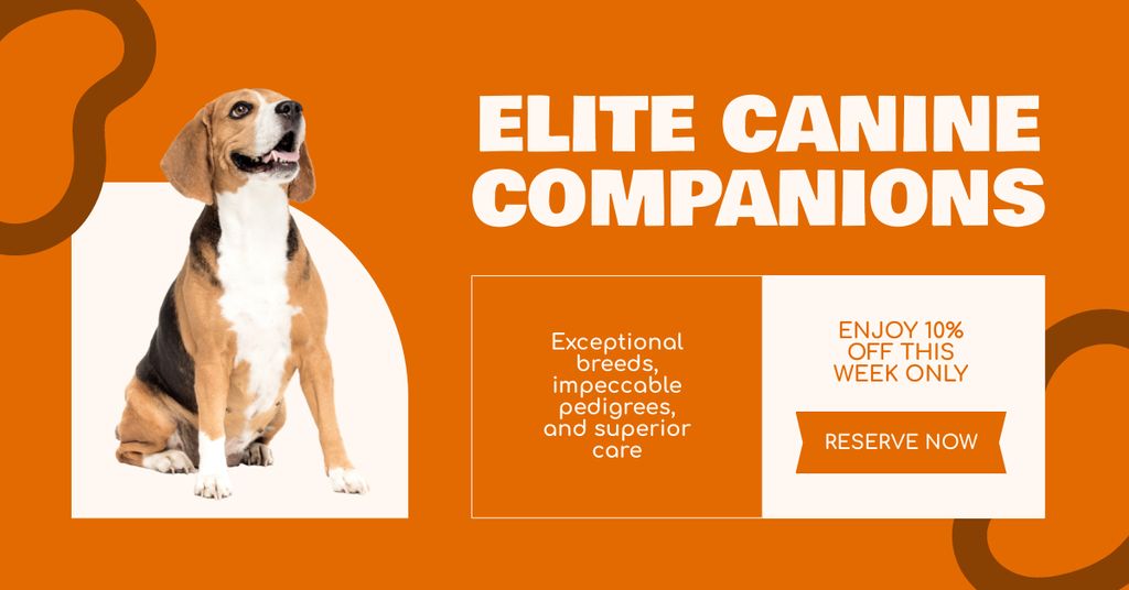 Elite Purebred Dogs for Sale Facebook AD tervezősablon