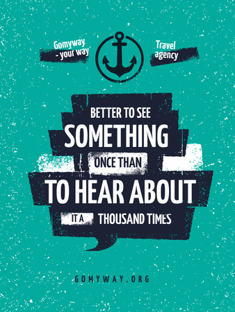 Travel Quote with Anchor Icon Poster US Modelo de Design