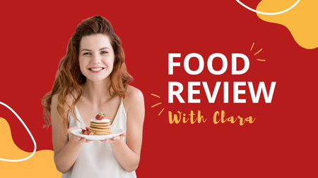 Обзор еды с женщиной Youtube Thumbnail – шаблон для дизайна