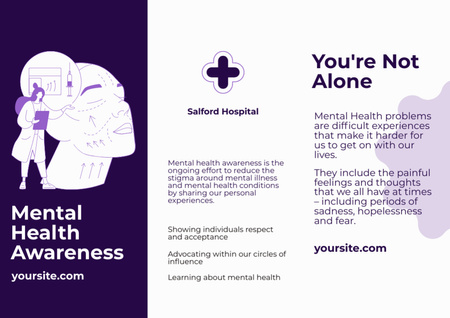 Oferta de serviços do Centro de Saúde Mental Brochure Modelo de Design