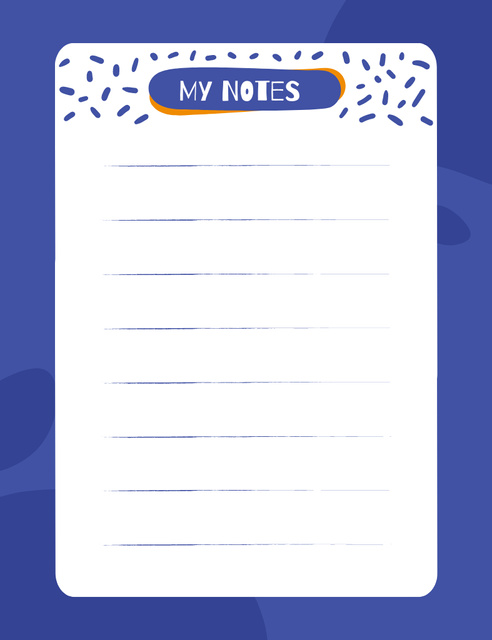 Personal Planner And Daily To-Do List with Blue Frame Notepad 107x139mm Design Template