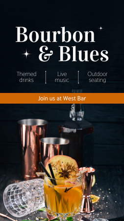 Live Music And Exquisite Cocktails In Bar Instagram Video Story Design Template