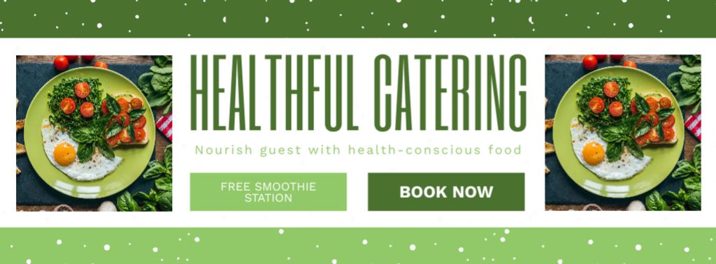 Ontwerpsjabloon van Facebook cover van Services of Healthful Catering with Organic Dish