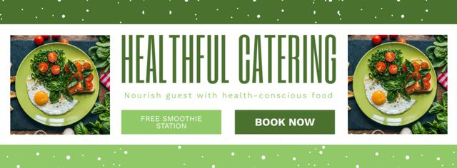 Modèle de visuel Services of Healthful Catering with Organic Dish - Facebook cover