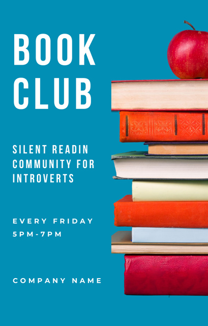 Template di design Calming Book Club With Silent Reading Invitation 4.6x7.2in