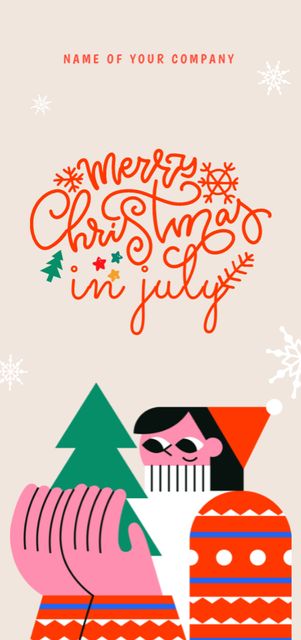 Christmas in July Celebration with Cute Girl Flyer DIN Large – шаблон для дизайну