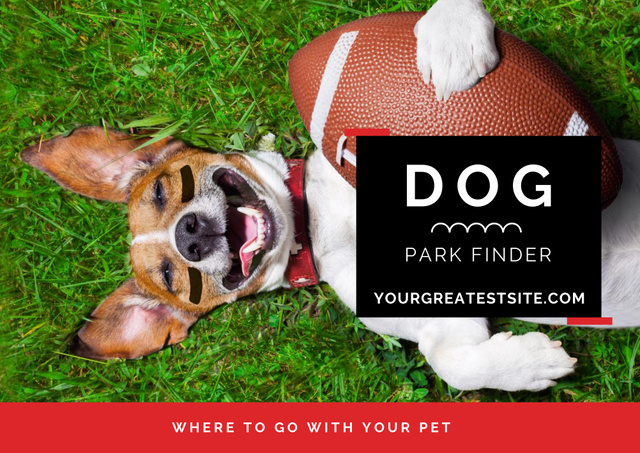 Park to Go and Play with Dog Poster B2 Horizontal Design Template