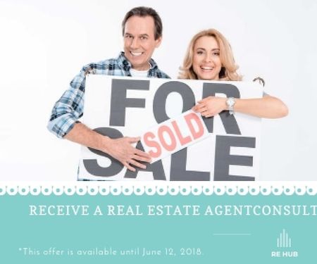 Real estate agent advertisement Large Rectangle Design Template