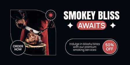 Professional Meat Smoking Service Twitter Design Template