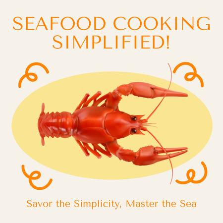 Lobster Cooking Lesson Announcement Animated Post Design Template