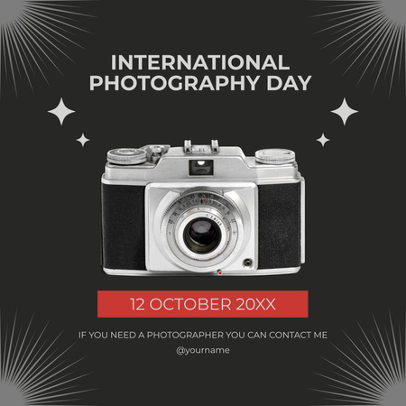 kansainvälinen valokuvauspäivä Instagram Design Template