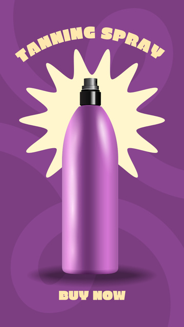 Template di design Tanning Spray Offer on Purple Instagram Story