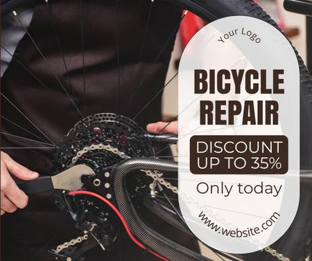 Discount on Wide Spectrum of Bicycles Repair Services Facebook Πρότυπο σχεδίασης