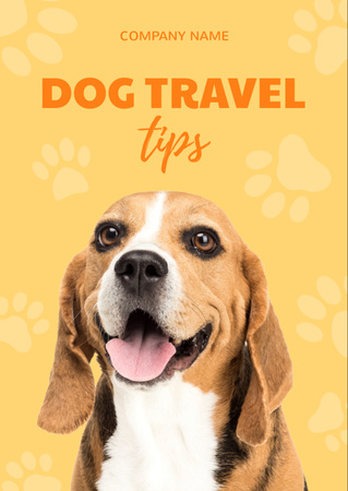 Dog Travel Tips with Cute Beagle Flyer A6 Design Template