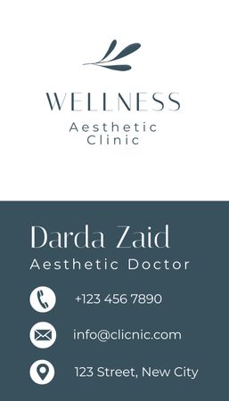 Professional Aesthetic Doctor Service Offer In Clinic Business Card US Vertical Design Template
