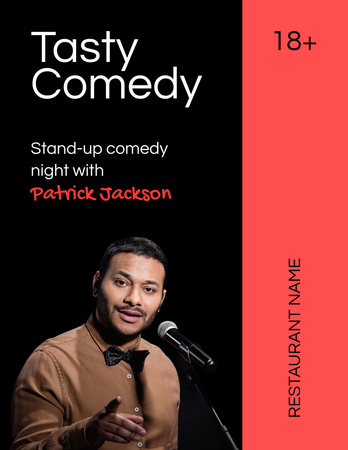 Stand-Up Event in Restaurant Announcement Flyer 8.5x11in Design Template