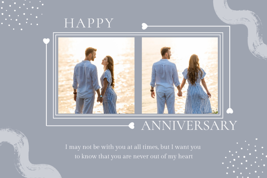 Couple Celebrating Anniversary Postcard 4x6in Design Template