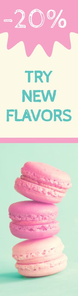 New Flavors Sale Of Pink Macaroons Skyscraperデザインテンプレート