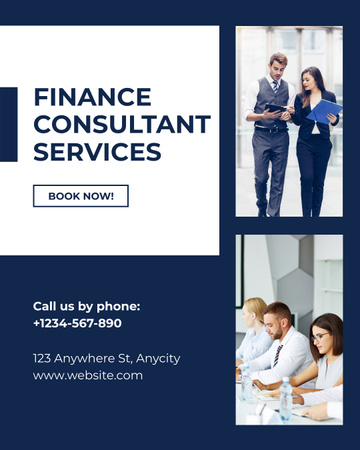 Finance Consultant Services Ad Instagram Post Vertical Design Template