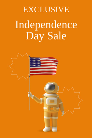 USA Independence Day Sale Announcement Postcard 4x6in Vertical Design Template