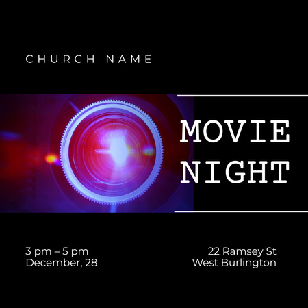 Kilisede Film Etkinliği Duyurusu Animated Post Tasarım Şablonu