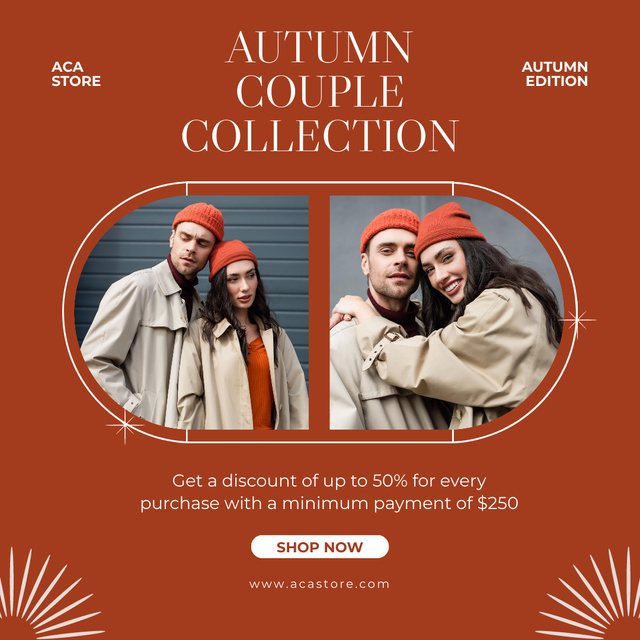 Autumn New Collection Offer for Couples Instagram tervezősablon