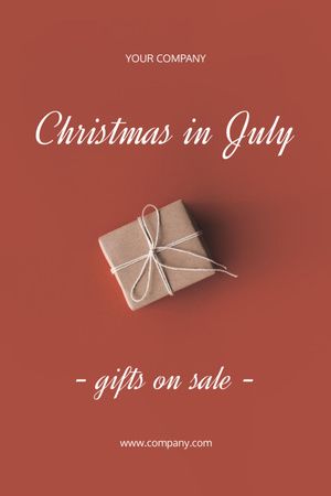Christmas in July Sale Announcement Postcard 4x6in Vertical Design Template
