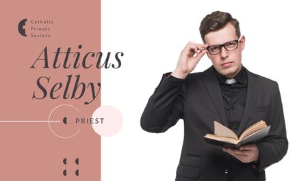 Modèle de visuel Priest Contacts with Man Holding Bible - Business card
