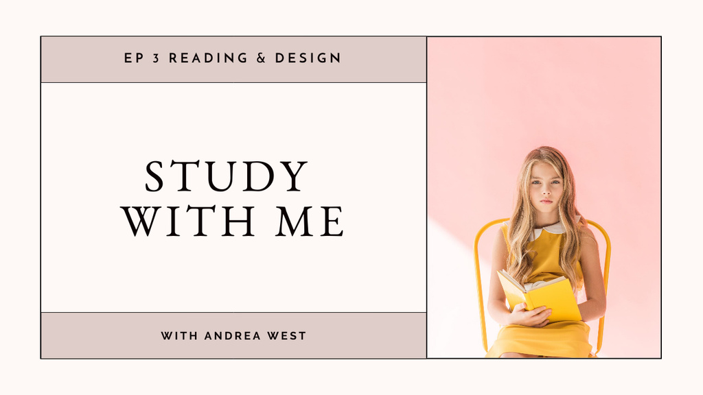 Platilla de diseño Study Blog Ad with Girl holding Book Youtube Thumbnail