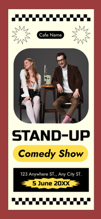 Designvorlage Stand-up-Comedy-Show mit Darstellern für Snapchat Moment Filter