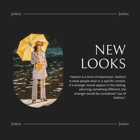 muoti kokoelma mainos tyylikäs nainen sateenvarjo Instagram Design Template