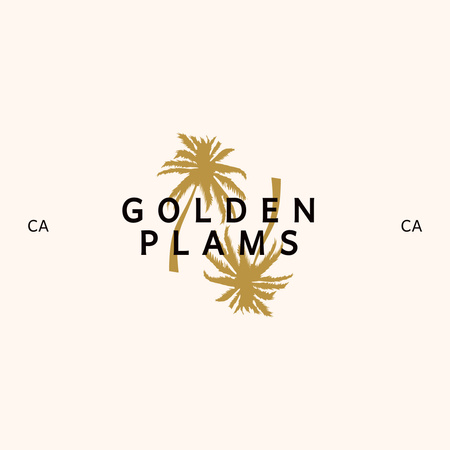 Company Emblem with Palms Logo Design Template