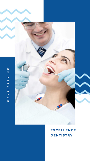 Patient At Dentist's Check-up And Dentistry Promotion Instagram Story Modelo de Design