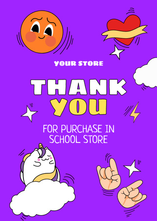 Back to School And Thank You For Purchase Postcard 5x7in Vertical Design Template