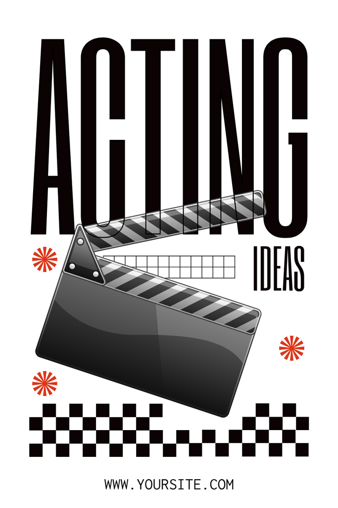 Designvorlage Acting Ideas Offer with Clapperboard für Pinterest