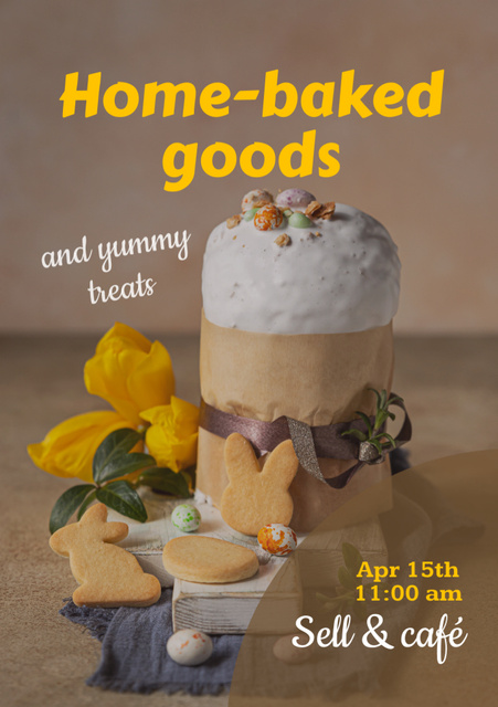 Ontwerpsjabloon van Flyer A5 van Home-baked Goods for Easter Holiday