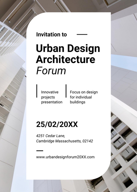 Stairs in modern building on Architecture Forum Invitation – шаблон для дизайну